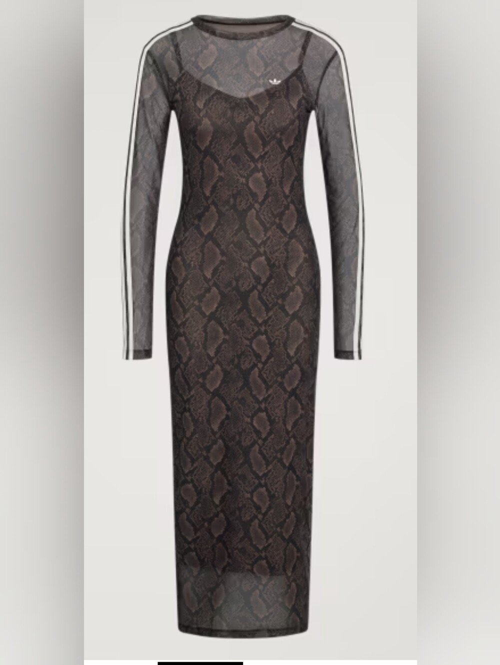 Adidas Snake-Print Long Sleeve Dress in Brown with Black Stripes
